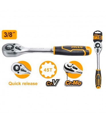 Ingco HRTH0838 3/8 Inch Drive Durable Steel Ratchet Wrench
