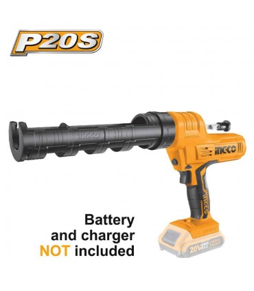 Ingco CCGLI2001 20V Lithium-Ion 254mm Cordless Caulking Gun - Bare Unit