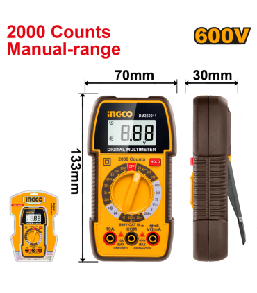 Ingco DM360011 600V Digital Multimeter Tester