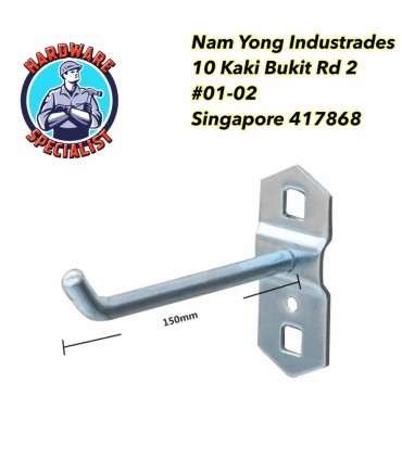 Square Durable Steel Pegboard Hooks - Single & Double Hook