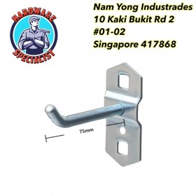 Square Durable Steel Pegboard Hooks - Single & Double Hook