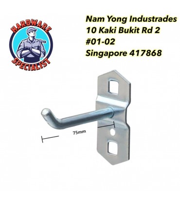 Square Durable Steel Pegboard Hooks - Single & Double Hook