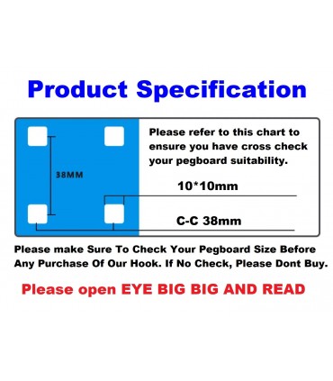 Square Durable Steel Pegboard Hooks - Single & Double Hook