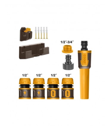 Ingco HHR20124 3-Ply 20M Quick Connectors Hose Reel with Nozzle Set