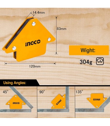 Ingco AMWH6001 6 Pcs Magnetic Welding Holder Set