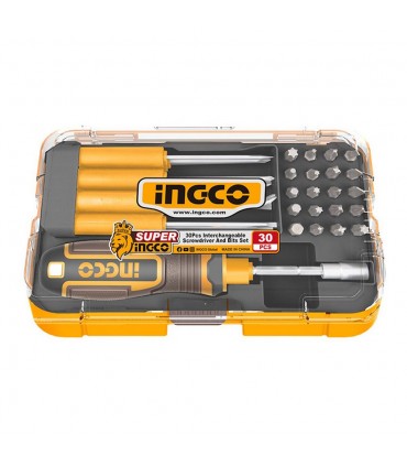 Ingco AKISD3001 30 Pcs Interchangeable Screwdriver and Bits Set