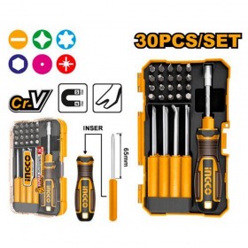 Ingco AKISD3001 30 Pcs Interchangeable Screwdriver and Bits Set