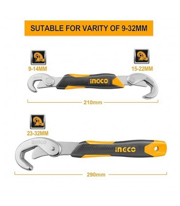Ingco HBWS110808 2 Pcs Durable Steel Bent Wrench Set