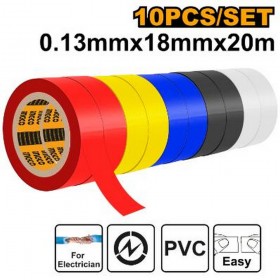 Ingco HPET1013 10 Pcs Fire Resistant Insulation Tape PVC Insulating Tape