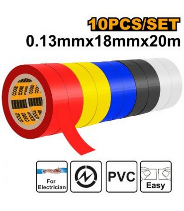 Ingco HPET1013 10 Pcs Fire Resistant Insulation Tape PVC Insulating Tape