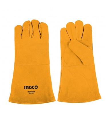 Ingco HGVW01 14 Inch Heat Resistant Cow Split Leather Welding Glove