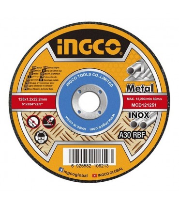 Ingco MCD121255 10 Pcs Abrasive Cutting Disc In Metal Box
