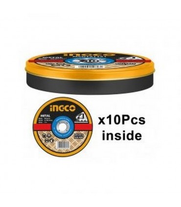 Ingco MCD121255 10 Pcs Abrasive Cutting Disc In Metal Box