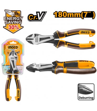 Ingco HHHDCP28180 7 Inch Industrial High Leverage Diagonal Cutting Pliers