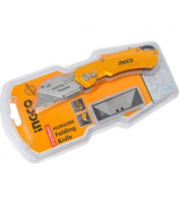 Ingco HUK6288 180mm 6 PCS Blade Folding Cutter Knife