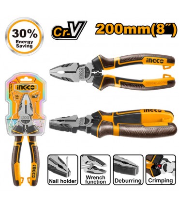 Ingco HHCP28200 8 Inch High Leverage Combination Pliers