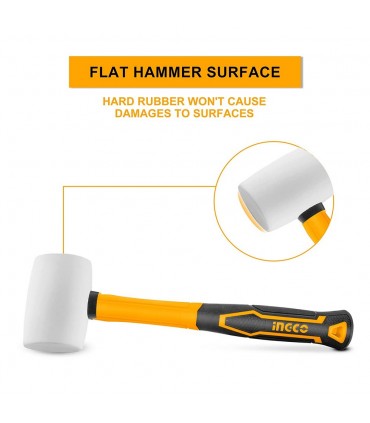 Ingco HRUH8316 16oz Fiberglass Handle Rubber Hammer