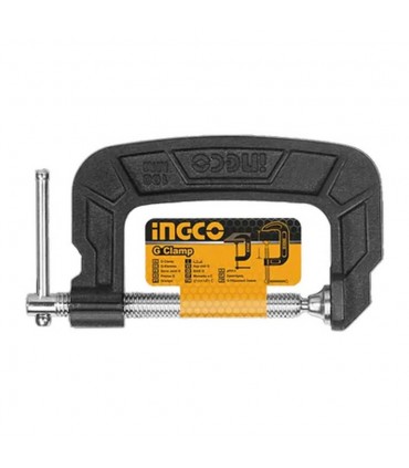 Ingco HGC0103 3 Inch 75mm Jaw Malleable Cast Iron G Clamp
