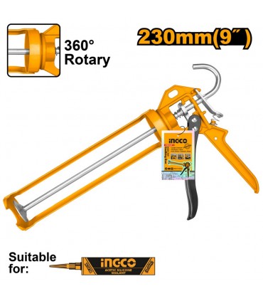 Ingco HCG1709 9 Inch Aluminum Handle Rotatable Caulking Gun