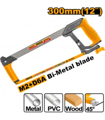Ingco HHF3008 300mm Heavy Duty Ergonomic Grip Hacksaw Frame