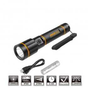 Ingco HCFL1865051 450lumens Waterproof Rechargeable LED Flashlight