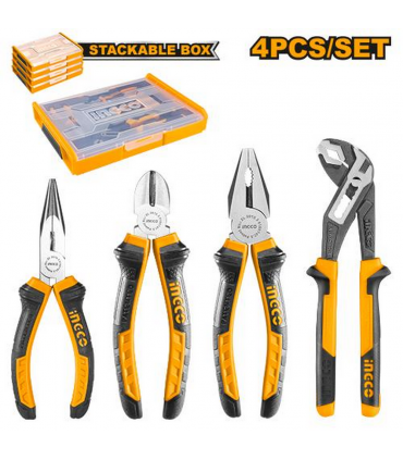 Ingco HKTV01P041 Pliers Set With Case - 4 Pieces