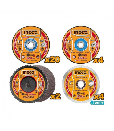 Ingco MCD07630 76mm Cutting And Grinding Disc Set - 30 Pieces