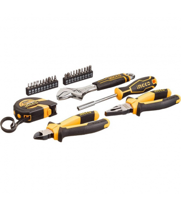 Ingco HKTH10258 Hand Tool Set With Plastic Hard Case - 25 Pieces