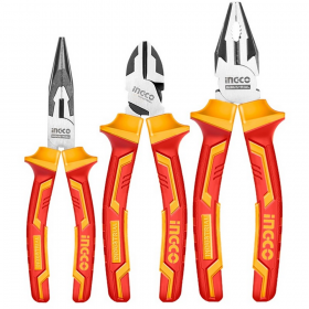 Ingco HIKPS28318 1000V Cr-V Insulation Pliers Set - 3 Pieces