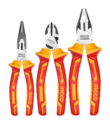 Ingco HIKPS28318 1000V Cr-V Insulation Pliers Set - 3 Pieces