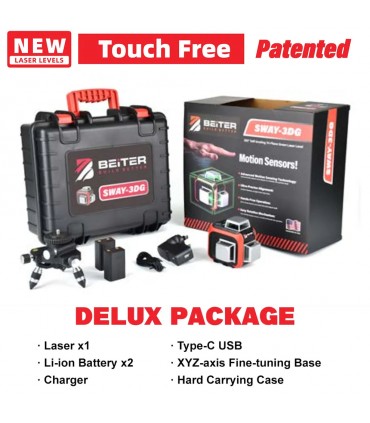 Beiter SWAY-3DG 360° Self-leveling Tri-Plane Green Laser Level with Motion Sensor