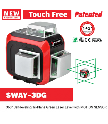 Beiter SWAY-3DG 360° Self-leveling Tri-Plane Green Laser Level with Motion Sensor