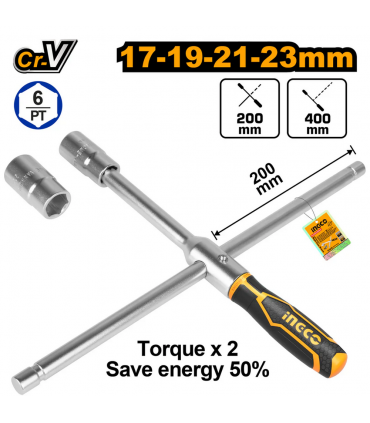 Ingco HRCW40231 1/2" Rapid Cross Wrench with Socket - 4 Pieces
