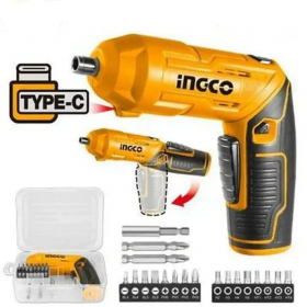 Ingco CSDLI04425 4V Lithium-Ion Fast Charging 4Nm Cordless Screwdriver Set - 19 Bits