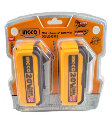Ingco COSLI240312 P20S Lithium-Ion 4.0 Ah Battery Kit