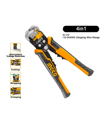 Ingco HWSP102429 210mm Voltage Detecting 4in1 Automatic Wire Stripper