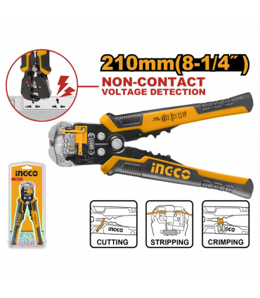 Ingco HWSP102429 210mm Voltage Detecting 4in1 Automatic Wire Stripper