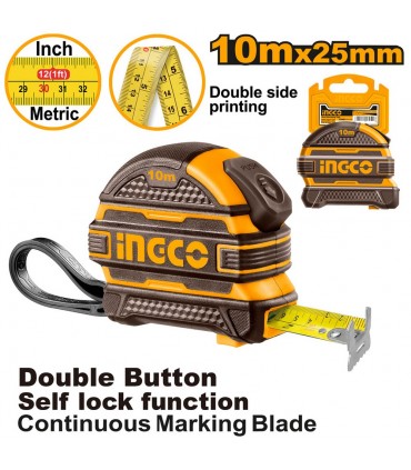 Ingco HSMT081025 25mm Accurate Steel Measuring Tape