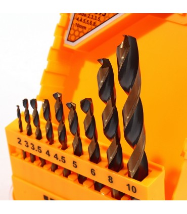 Ingco AKD1095 9 Pcs HSS Twist Cylindrical Shank Drill Bit Set