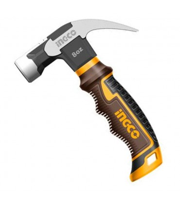 Ingco HCH81008D Compact Anti Slip Grip Mini Claw Hammer - 8oz