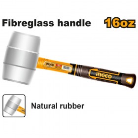Ingco HRUH8916 16oz Fibreglass Handle Natural Rubber Hammer
