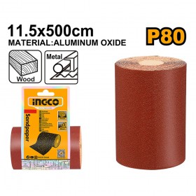 Ingco AKHS08065 11.5 x 500cm Durable Grit Flexible Roll Sandpaper