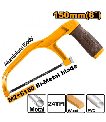 Ingco MHHF1503 24TPI Blade Compact Mini Hacksaw Frame
