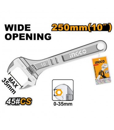 Ingco HADW131102 250mm Precision Jaw Adjustable Wrench