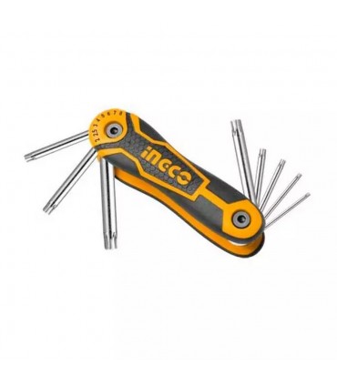 Ingco HHK14083 8 Pcs Foldable Design Durable Steel Torx Key Pocket
