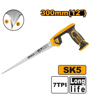 Ingco HCS3008 12 Inch Ergonomic Handle Precision Cutting Compass Saw