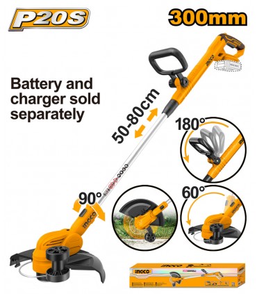 Ingco CGTLI20328 P20S 20V Lithium-Ion P60 Grass Trimmer