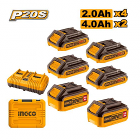 Ingco COSLI230701 P20S 20V Lithium-Ion Battery And Charger Kit