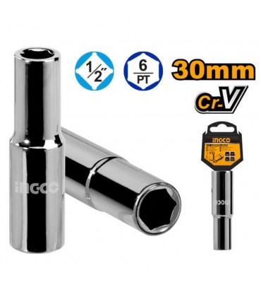 Ingco HHAST12303L 1/2 Inch Deep Reach Hexagonal Socket