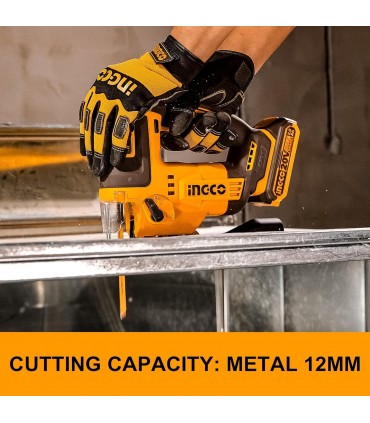 Ingco CJSLI1008 20V Cordless Jig Saw with Saw Blades - Bare Unit